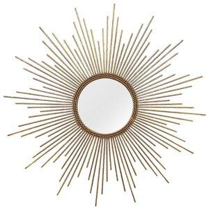 Medium Round Gold Contemporary Mirror (26 in. H X 26 in. W)
